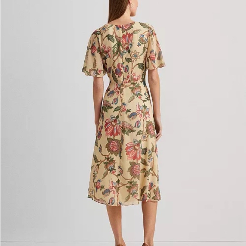 Lauren Ralph Lauren Floral Belted Georgette Dress | Size 12 - Picture 2 of 14